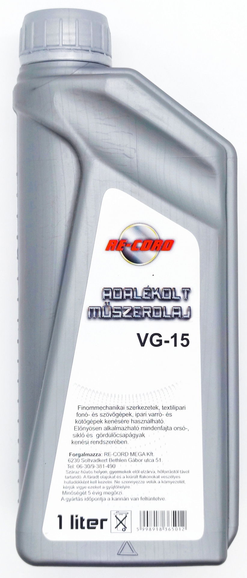 Re-cord Adalékolt műszerolaj VG-15 1L termék fő termékképe