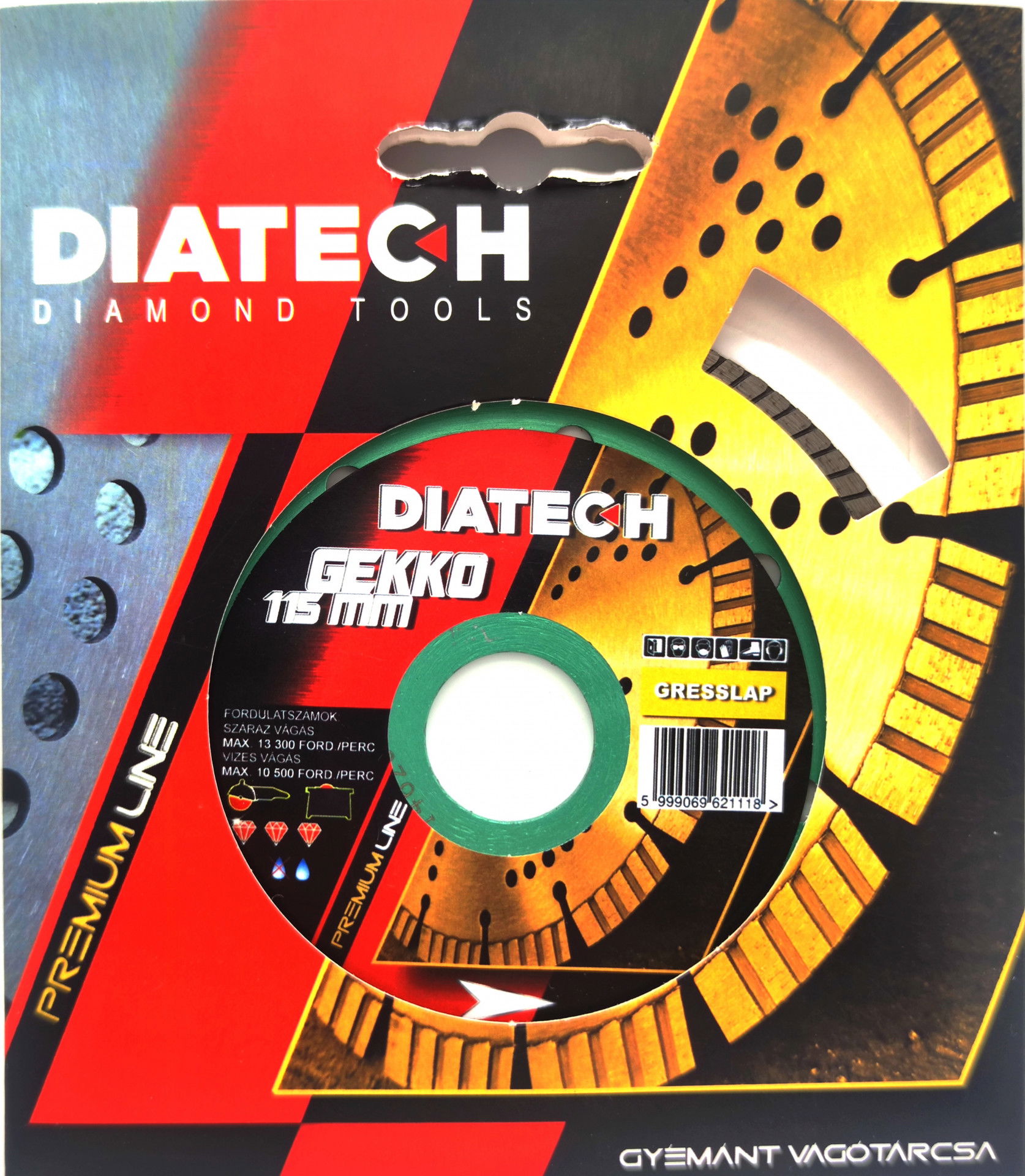 Diatech Gekko gyémánt vágótárcsa greslap, gránitlap, kerámia 115x7,5x22,2mm termék fő termékképe