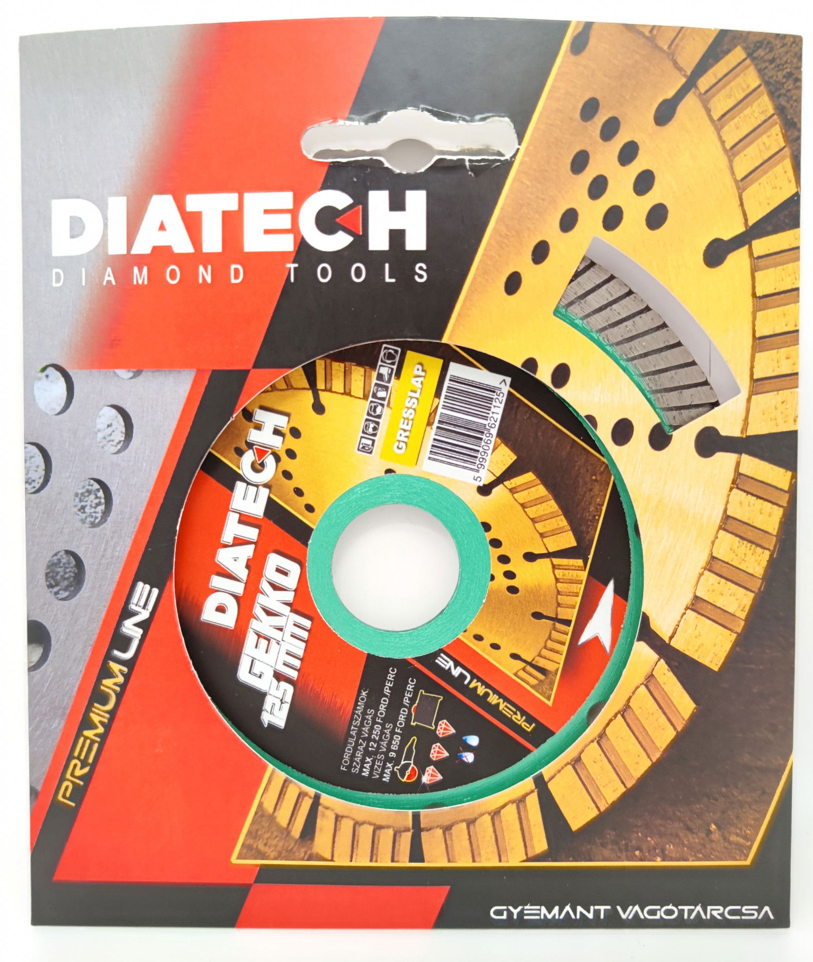 Diatech Gekko gyémánt vágótárcsa greslap, gránitlap, kerámia 125x7,5x22,2mm termék fő termékképe