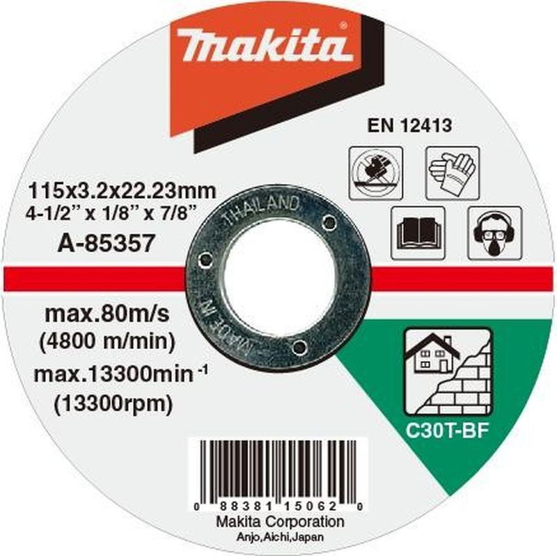 Makita vágókorong kőhöz 115x3x22mm A-85357 termék fő termékképe