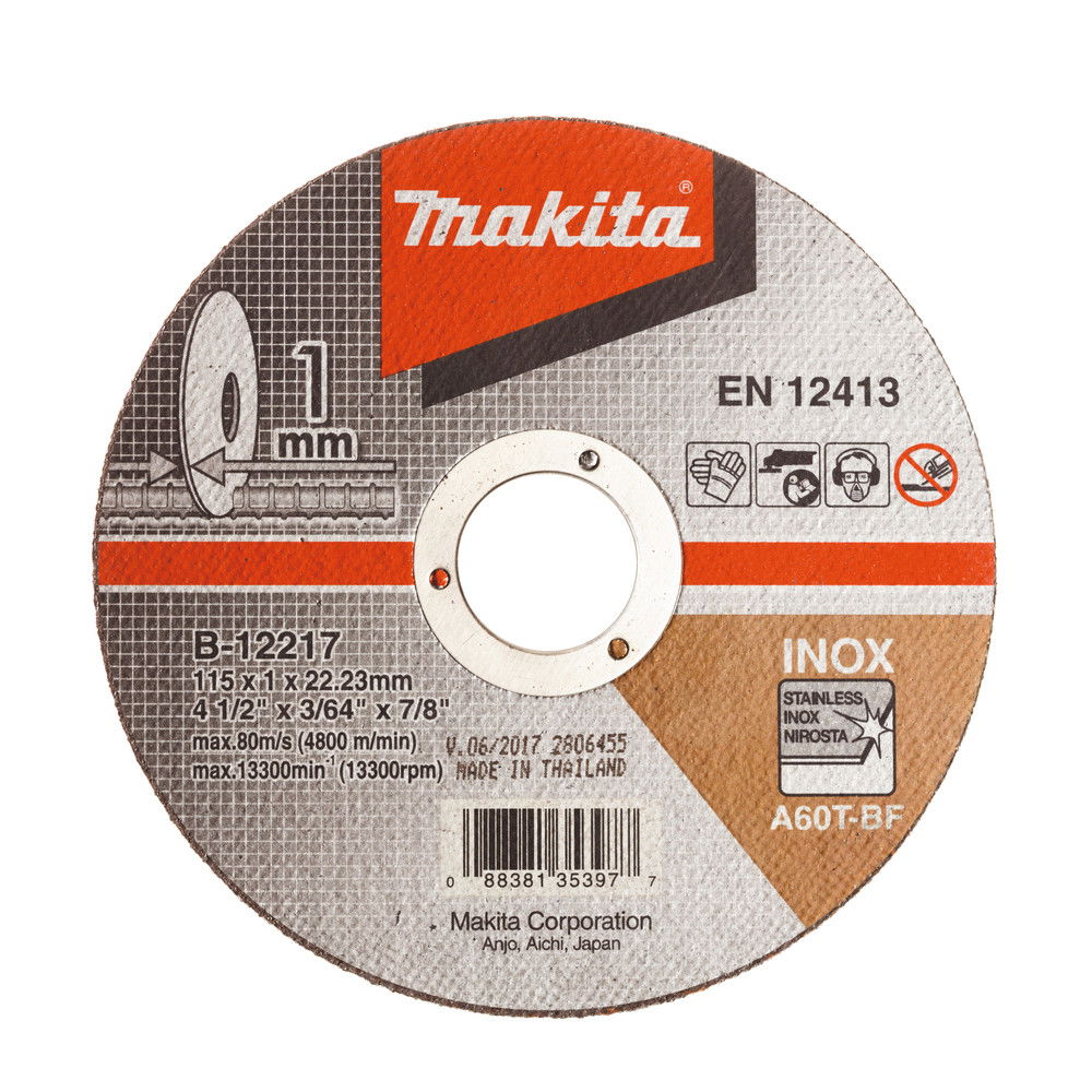 Makita vágókorong INOX 115x1mmx22,23mm B-12217 termék fő termékképe