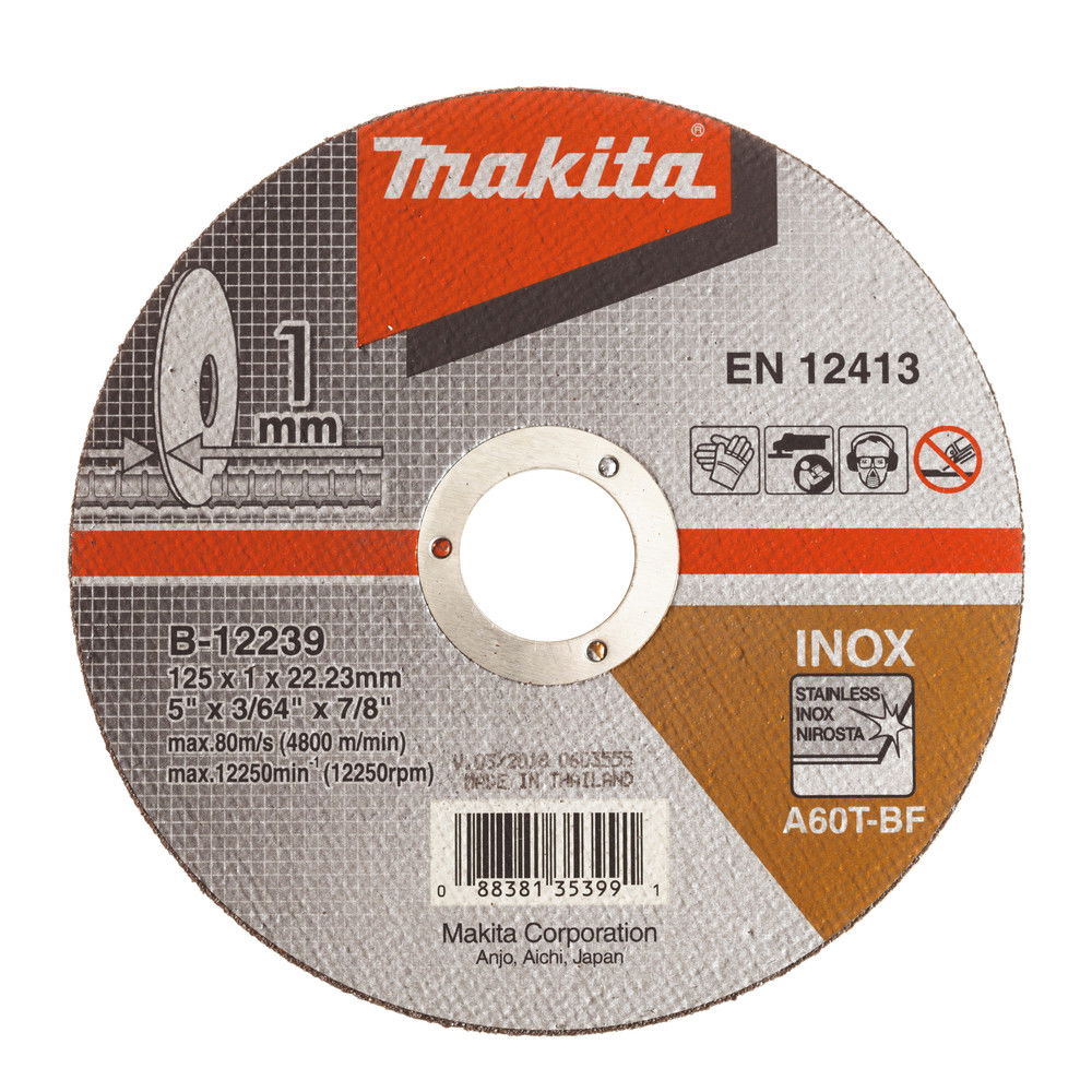 Makita vágókorong inox 125x1mmx22,23mm B-12239 termék fő termékképe