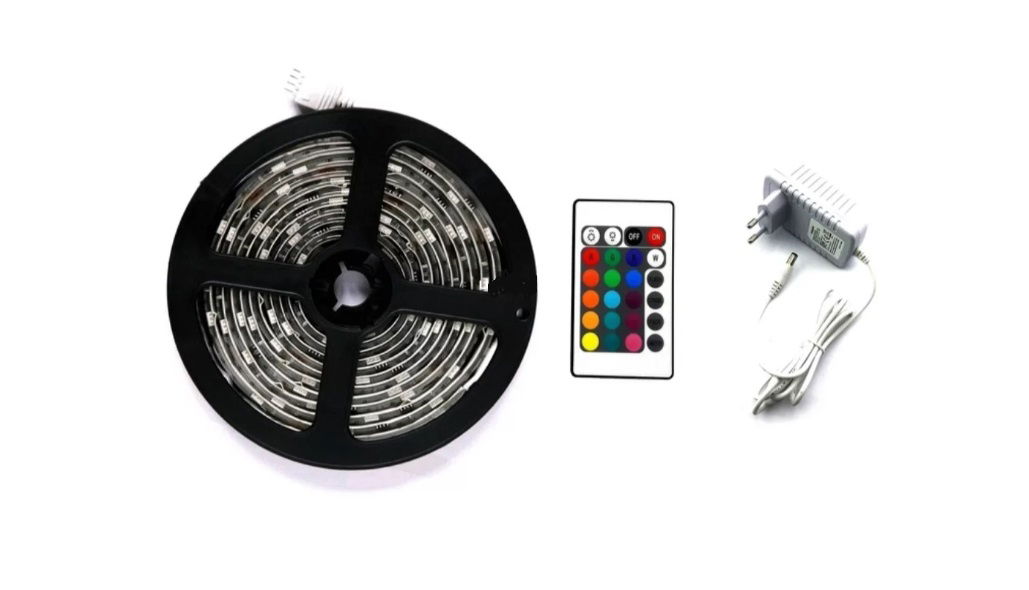 Avide Led szalag 12v 16w rgb 5m zene vezérlés + IR távirányító termék fő termékképe