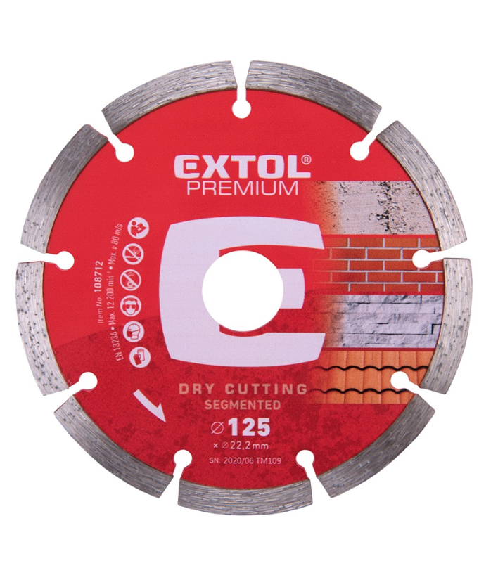 Extol Premium Gyémántvágó szegmenses; 125×22,2mm, max.12.200 f/min (108712) termék fő termékképe