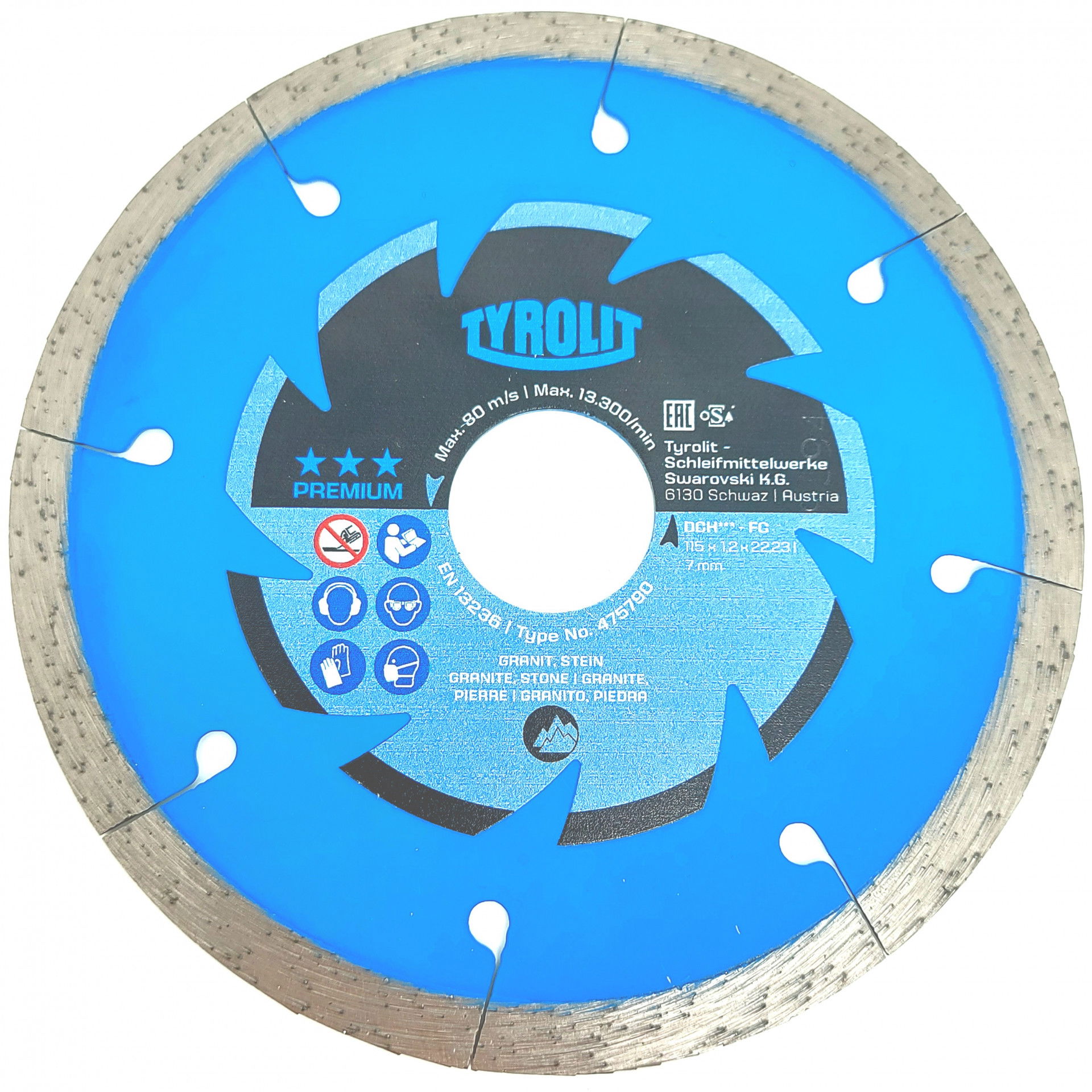 Tyrolit Gyémánt vágókorong Premium C3 DCHP1-FC 115x1,2x22,23mm termék fő termékképe