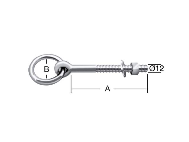 Vormann Szemescsavar gyűrűvel 128x40 mm horganyozott M12 termék fő termékképe