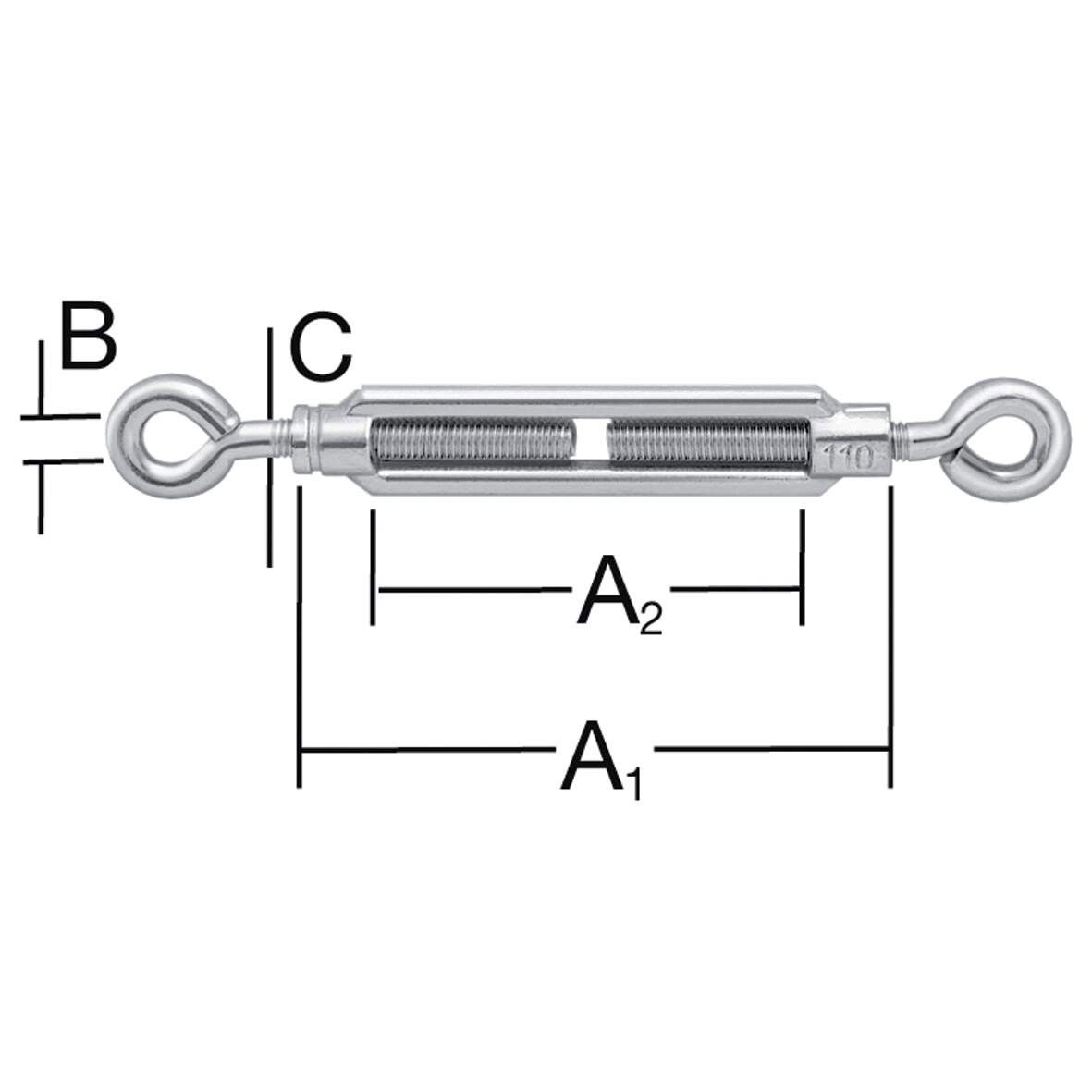 Vormann Huzalfeszítő M8x110 horganyozott szem/szem termék fő termékképe