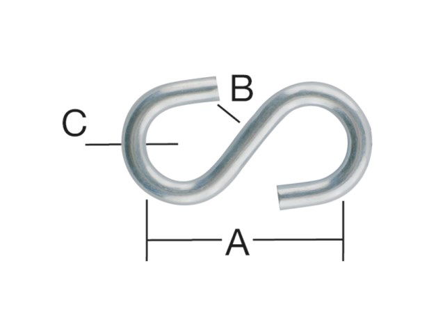 Vormann S kampó horganyozott 25x4x3 mm 2db termék fő termékképe
