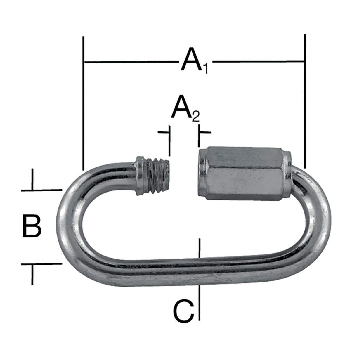 Vormann Láncszem, menetes 3,5 mm, horganyzott termék fő termékképe