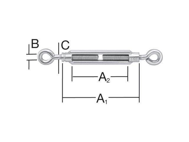 Vormann Huzalfeszítő M5x70 mm rozsdamentes szem/szem termék fő termékképe