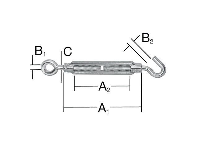 Vormann Huzalfeszítő M6x90 mm rozsdamentes szem/kampó termék fő termékképe