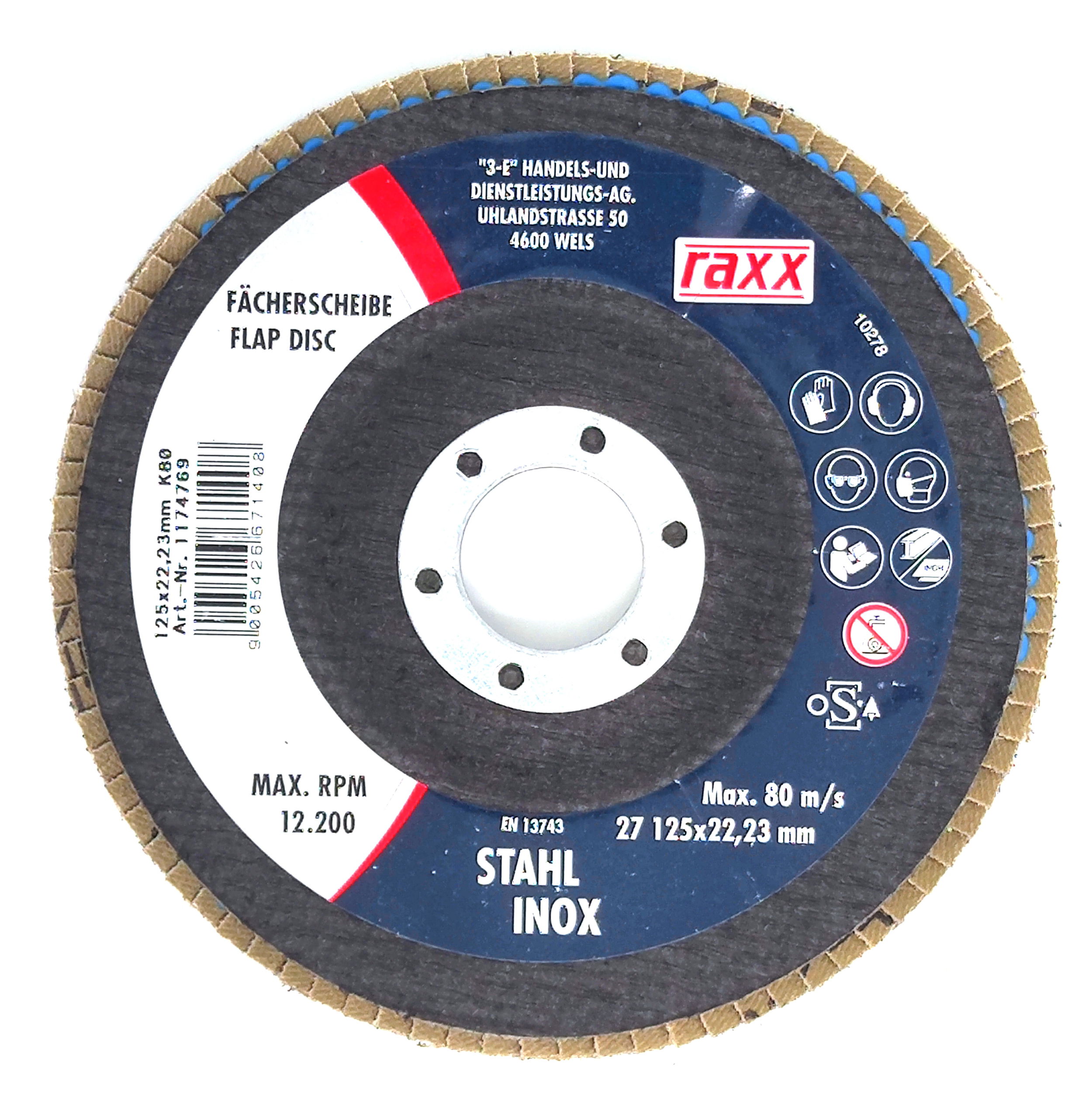 Raxx Legyezőtárcsa 125x22mm K80 (1174769) termék fő termékképe