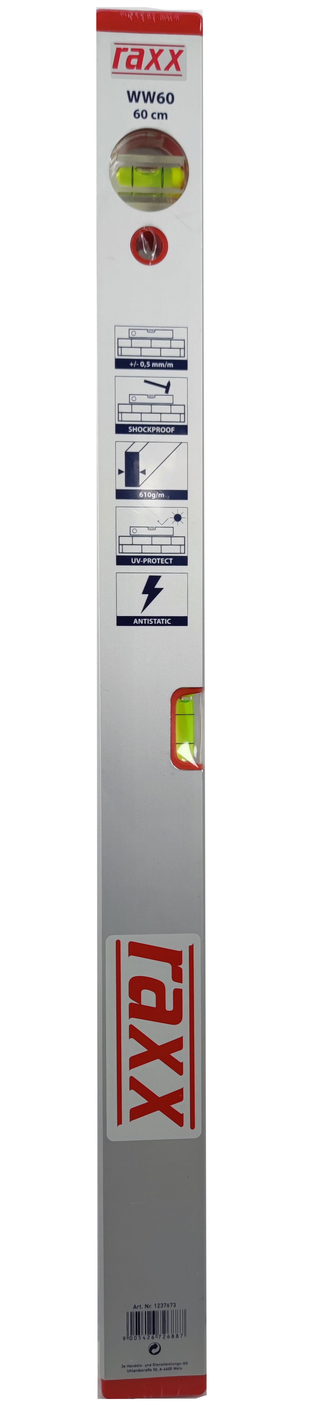 Raxx Alumínium vízmérték WW60 60cm 1237673 termék fő termékképe