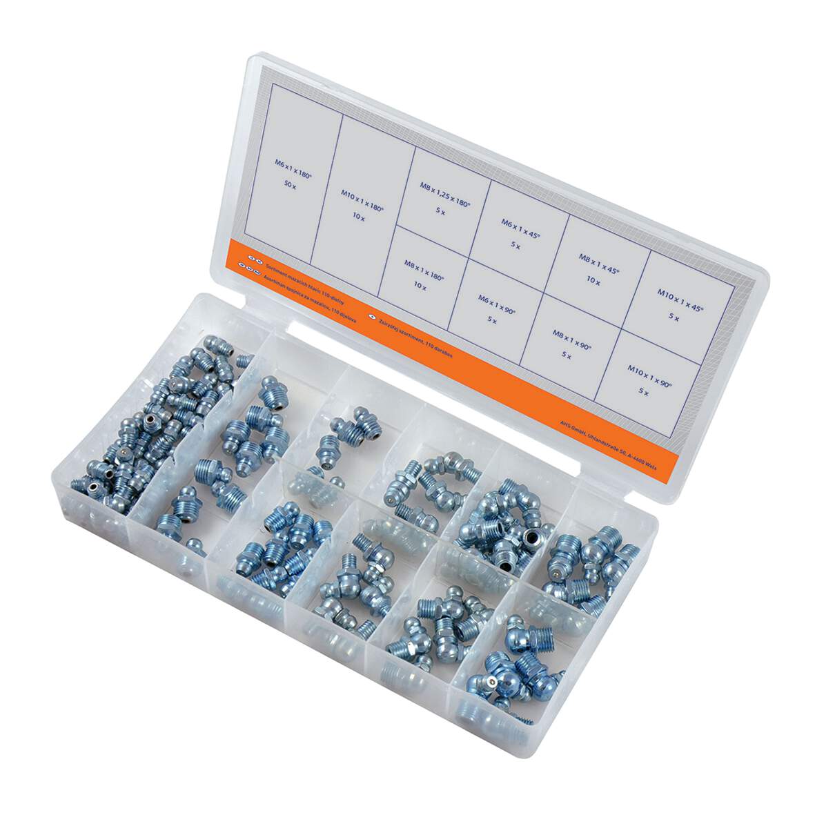 Workers Best Zsírzógömb szortiment 110 r. egyenes, 90°, 45° M6-M10  1247676 termék fő termékképe