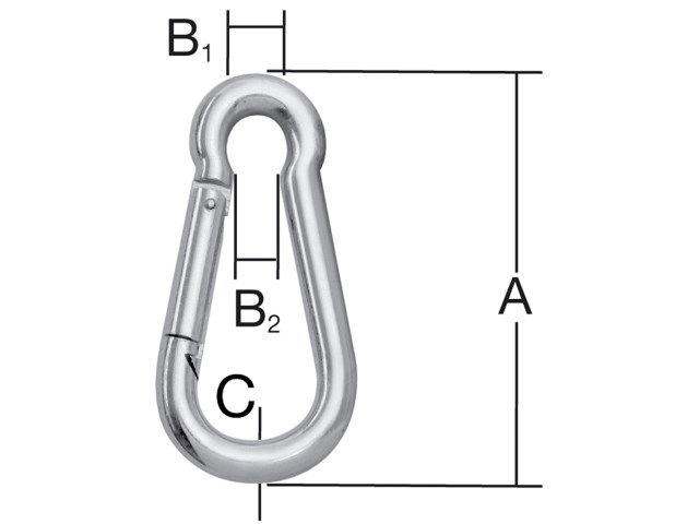 Vormann Tűzoltó karabiner 10x100 mm saválló termék fő termékképe