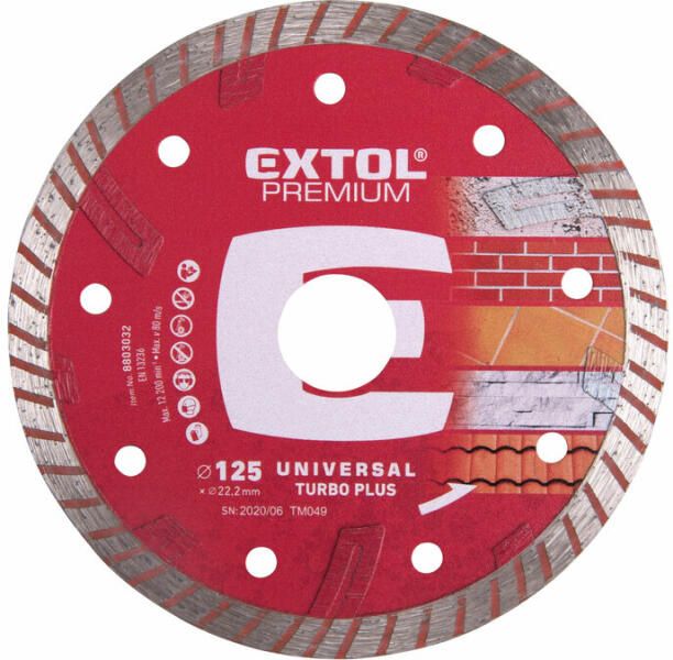 Extol Premium Gyémántvágó TURBO Plus 125mm,száraz és vízes vágáshoz termék fő termékképe