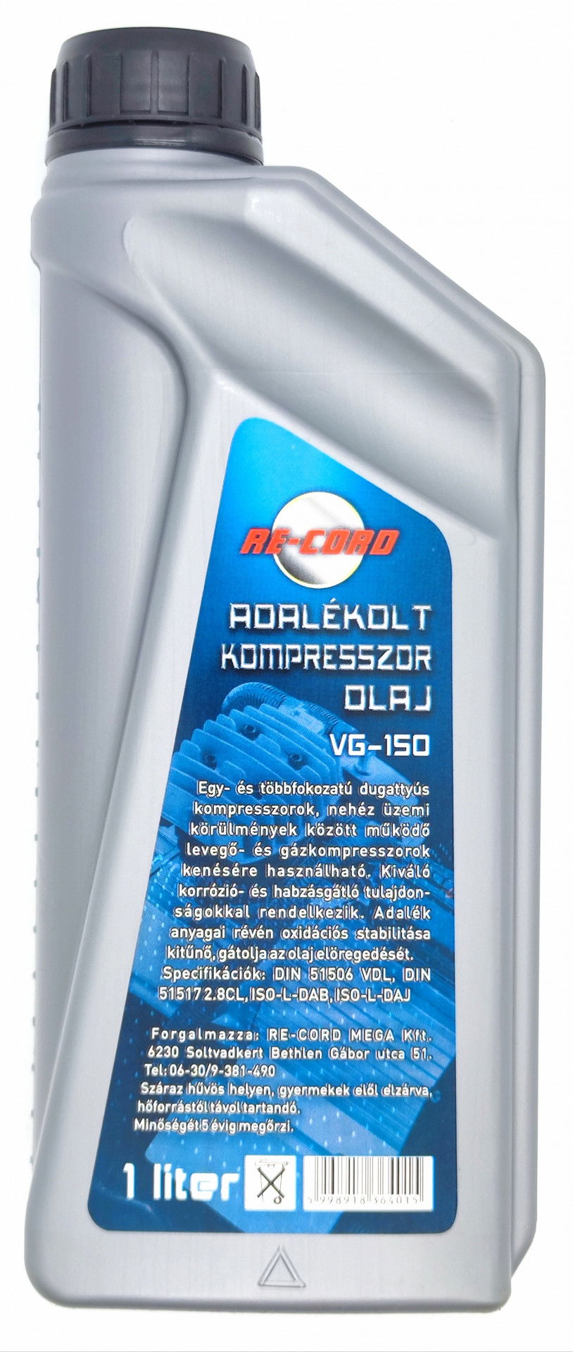 Re-cord Adalékolt kompresszor olaj VG-150 1L termék fő termékképe