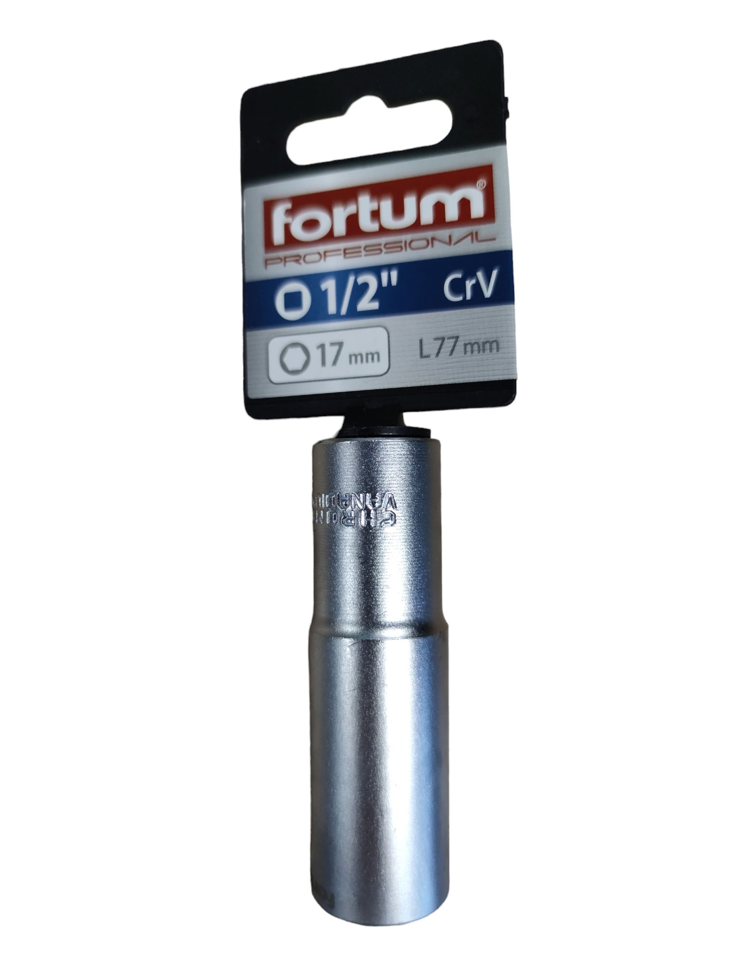 Fortum Dugófej hosszított 1/2" 17mm 61CrV5 mattkróm 4700517 termék fő termékképe