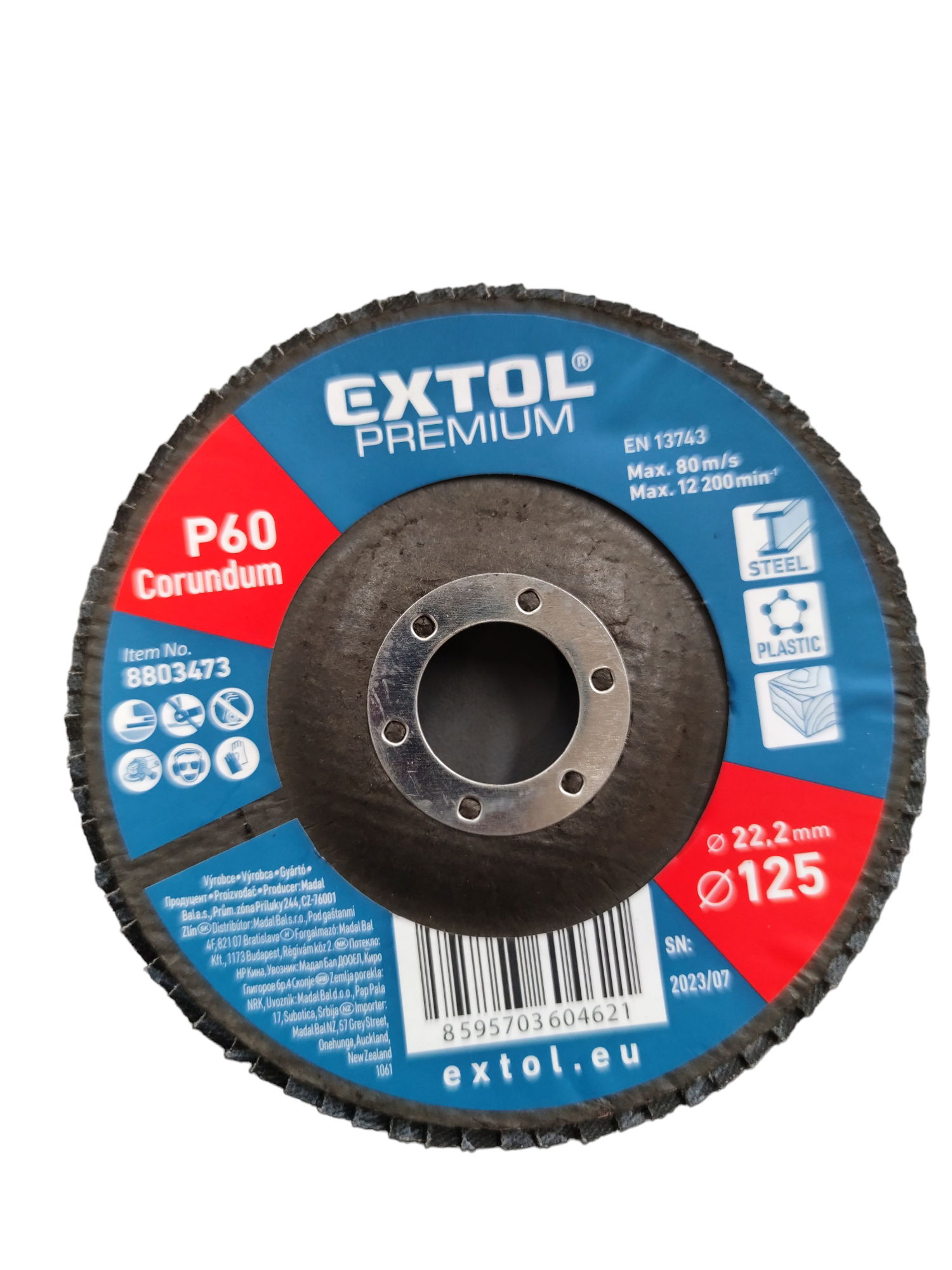 Extol Industrial Lamellás csiszoló ,FA,INOX,acél és ALU anyagokhoz P60 8803473 termék fő termékképe