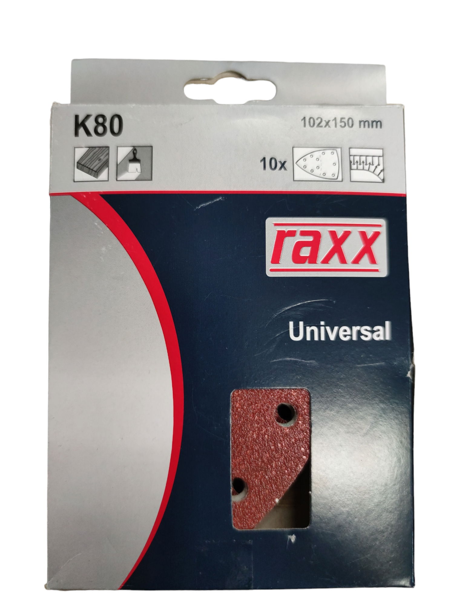 Raxx Csiszolólap Multi Universal K80 102x105mm 10db/csomag termék fő termékképe