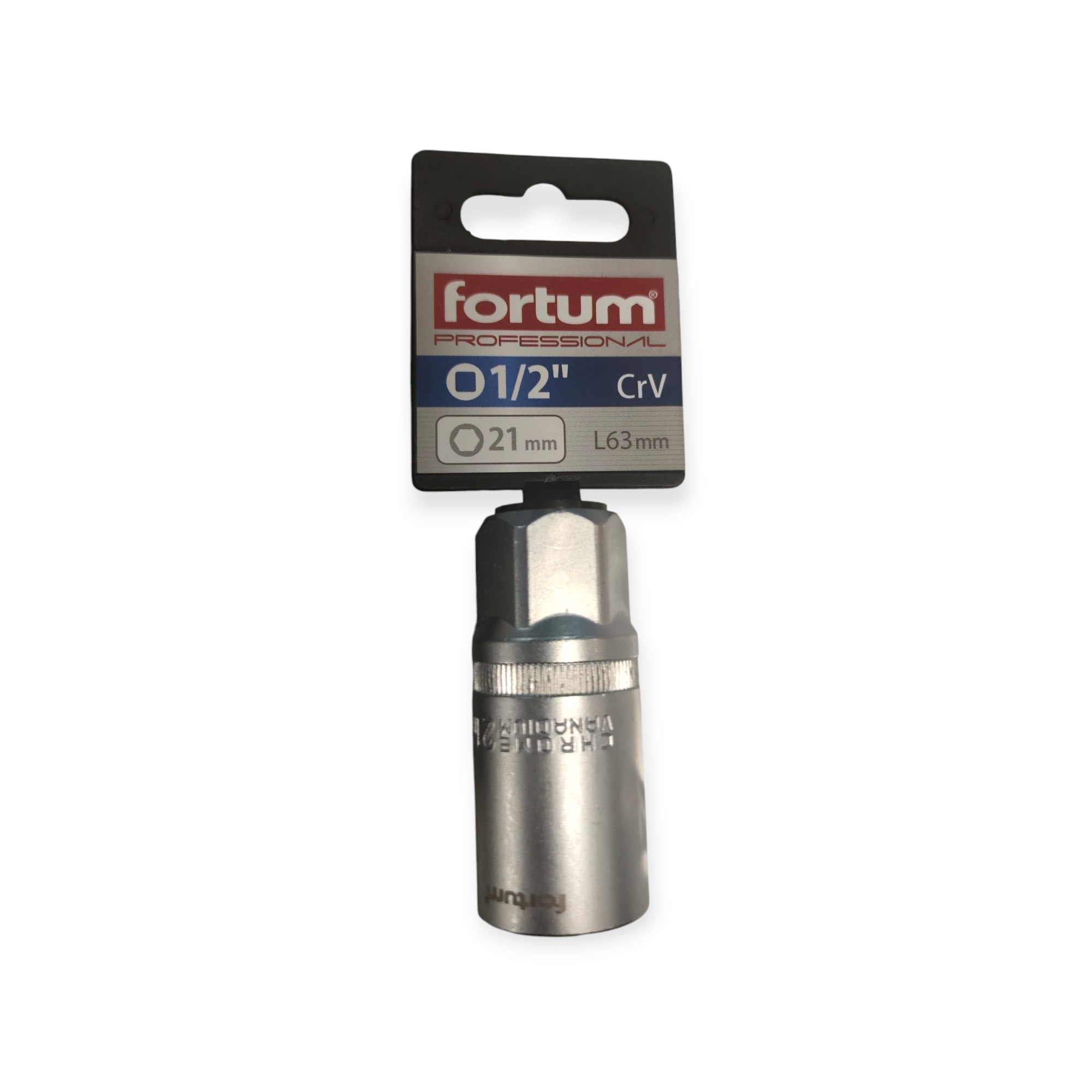 Fortum Gyertyakulcs dugófej 1/2" 61CrV5 21mm gumírozott - 4700901 termék fő termékképe