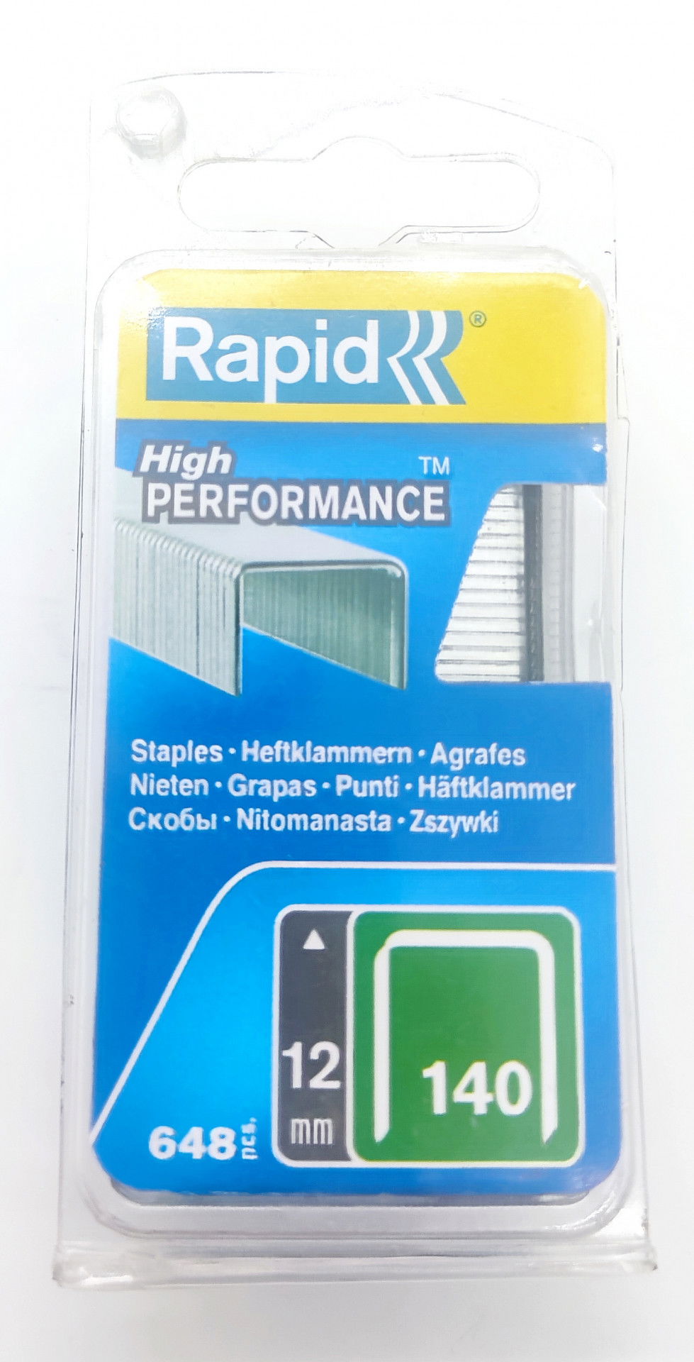 Rapid Tűzőkapocs acél 140 12mm Keskeny, bliszt. 1cs.=650 db. 1201113 termék fő termékképe
