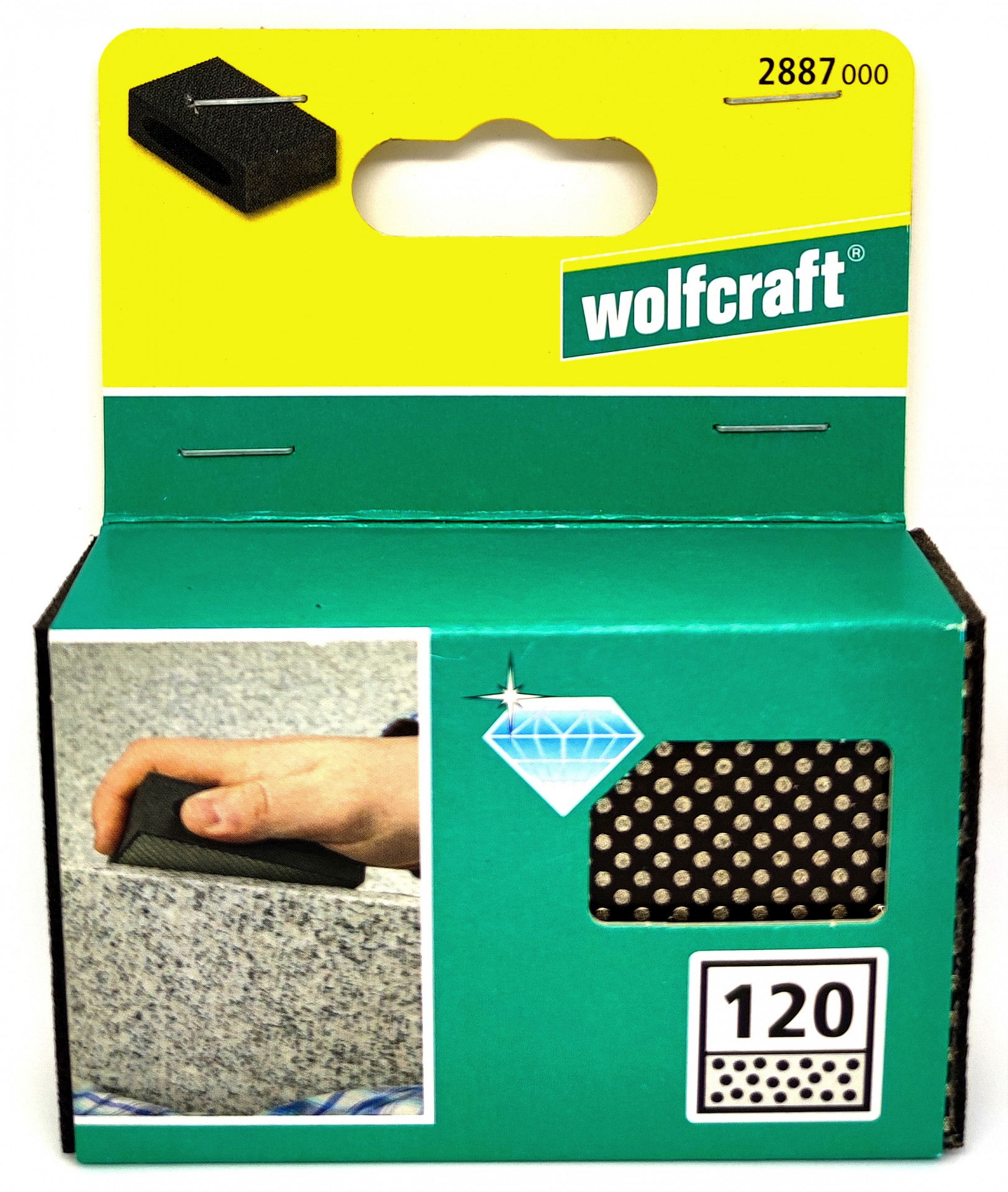 Wolfcraft Csiszolótömb gyémánt K120 90x55mm 1235930 termék fő termékképe