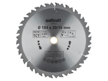 Wolfcraft Kézi körfûrészlap HM Z22 184x2,4x16/20mm 1261980 termék fő termékképe