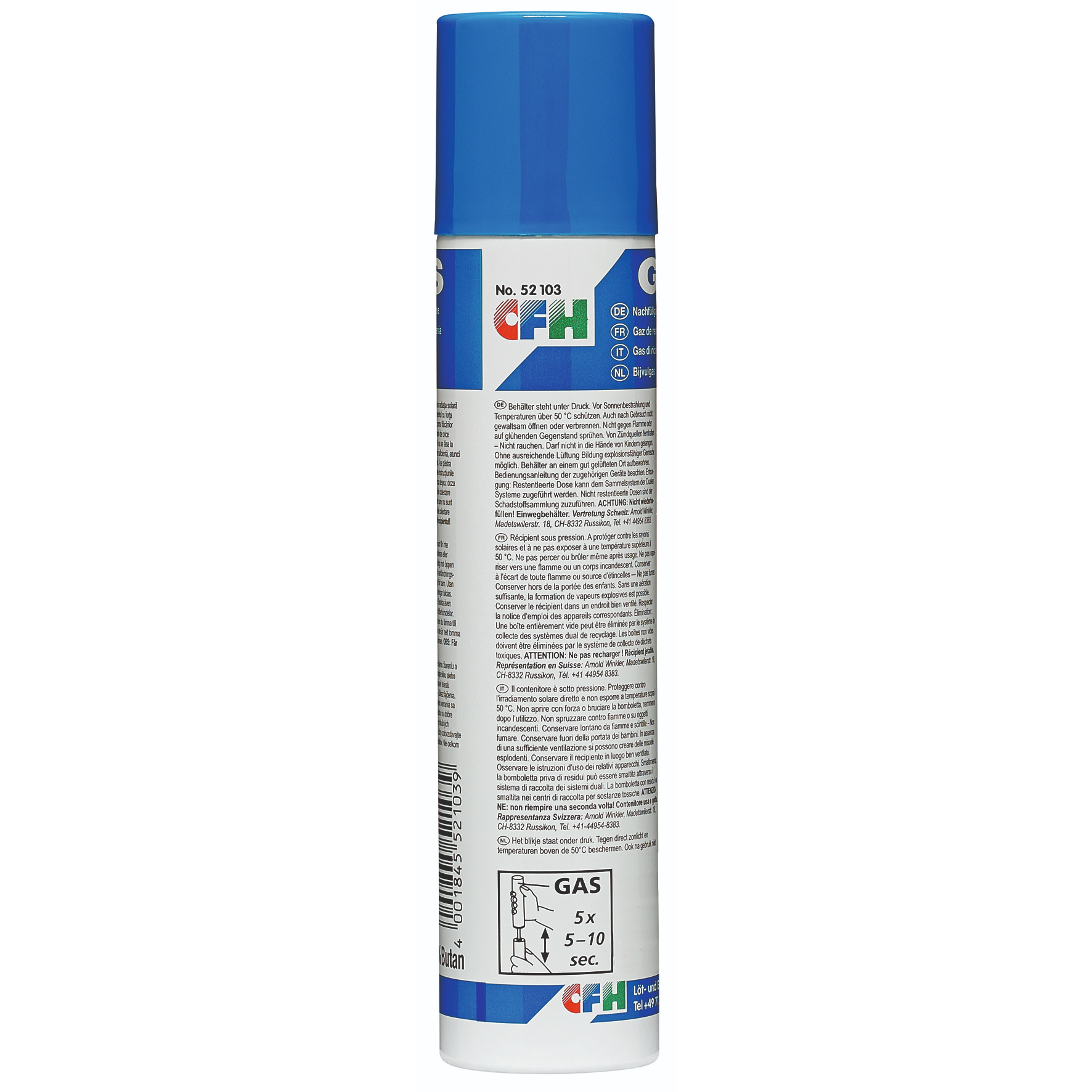 CFH Bután utántöltőgáz, 100 ml 52103 termék fő termékképe