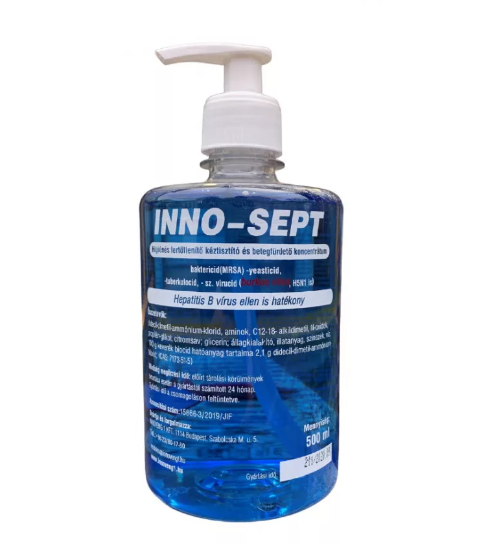 INNO-SEPT Fertőtlenítő kéztisztító szappan pumpás 0,5l 014250 termék fő termékképe
