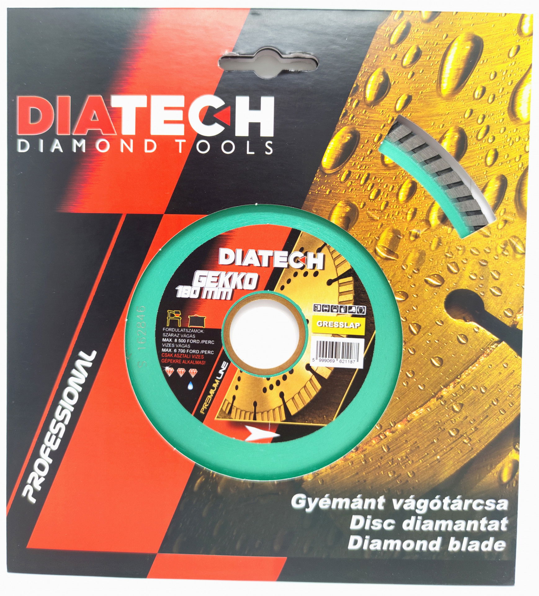 Diatech Gekko 180x25,4x7,5 mm gyémánt vágótárcsa termék fő termékképe