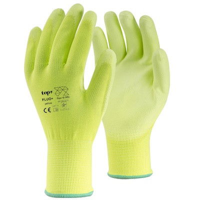 TOP Fluo Plus yellow poliészter anyagú munkavédelmi kesztyű termék fő termékképe