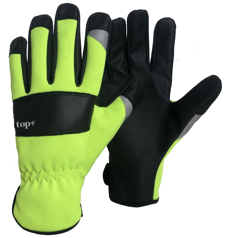 TOP Neon védőkesztyű, műbőr tenyér, rugalmas, extra erősített termék fő termékképe