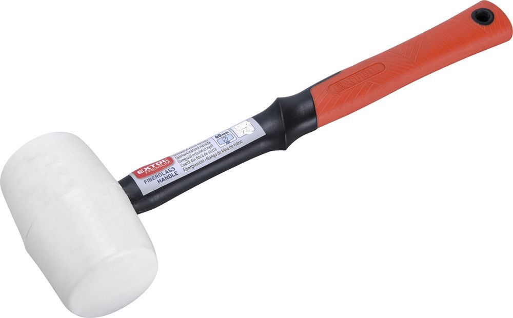 Extol Premium Gumikalapács üvegszálas nyéllel,fehér gumi 80mm  8811115 termék fő termékképe