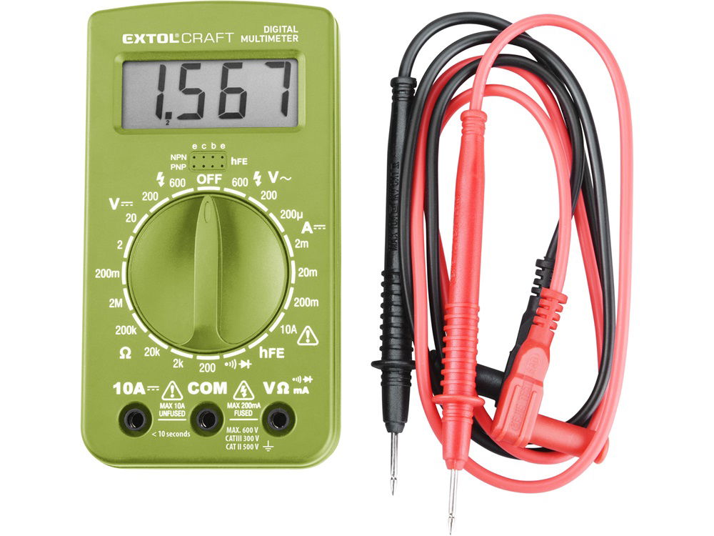 Extol Craft Digitális multiméter,Amper/Volt/Ohm mérő,hangjelzővel  600011 termék fő termékképe
