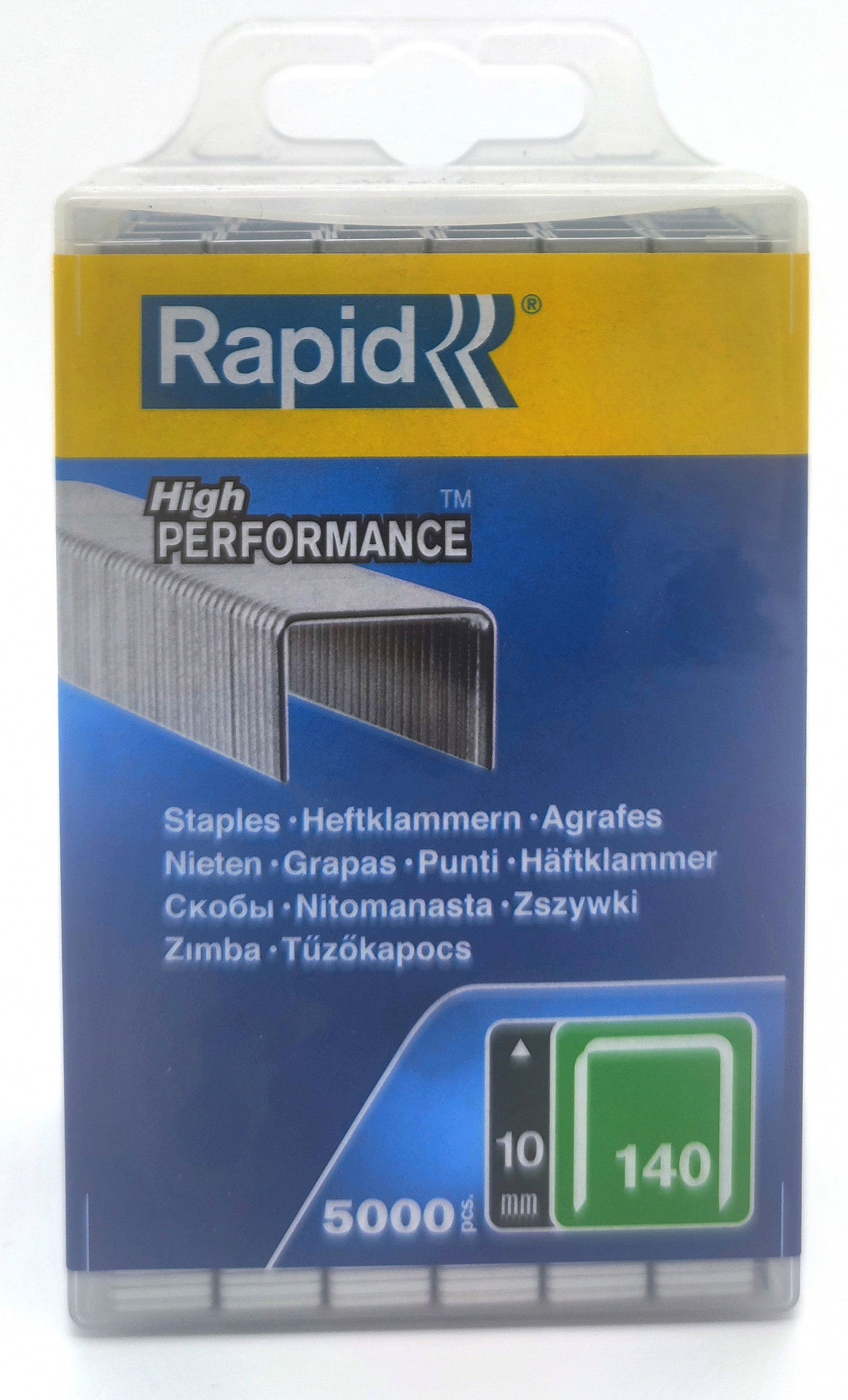 Rapid Tűzőkapocs acél 140 10mm Műanyag doboz 1 cs.=5000 db. 1201170 termék fő termékképe