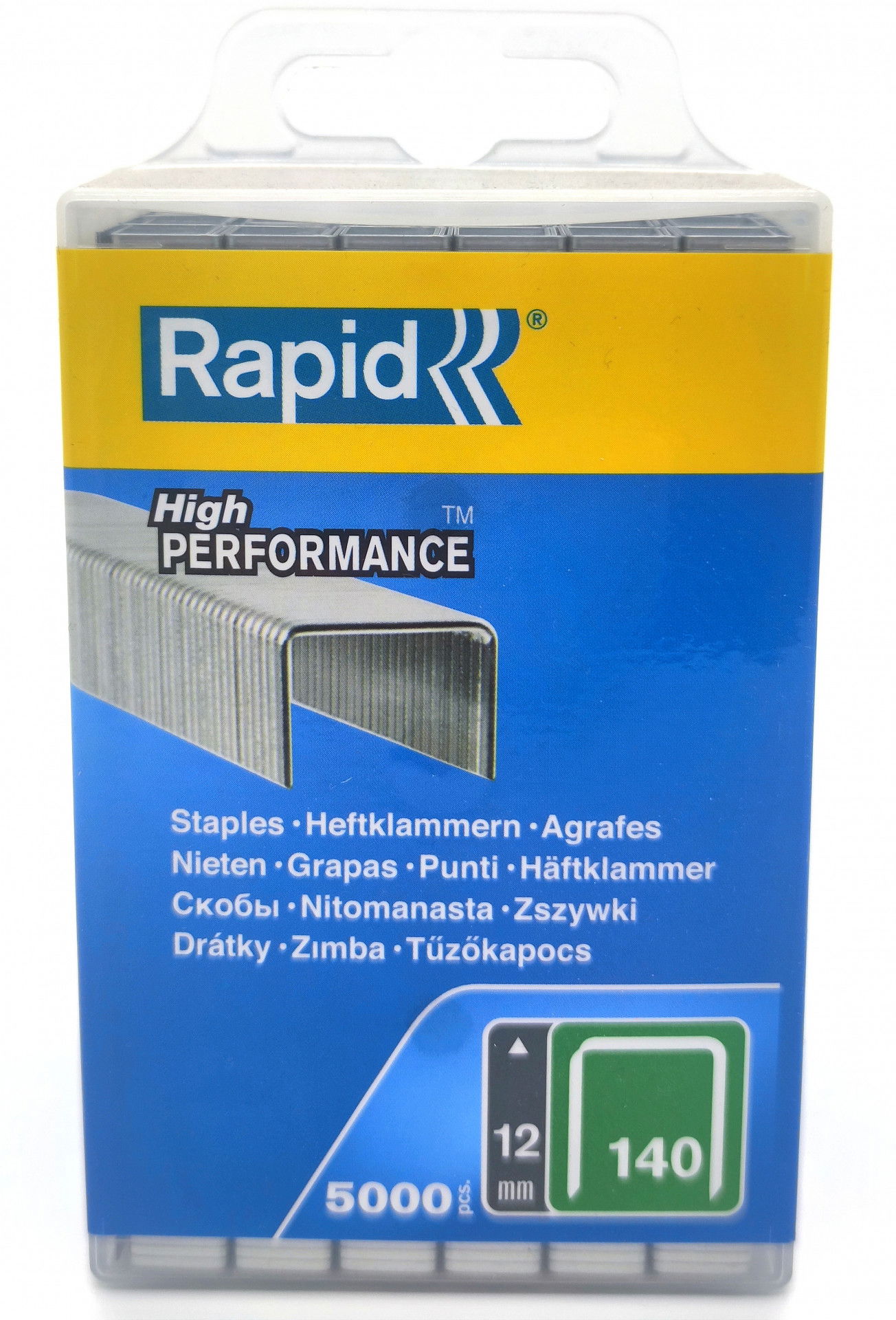 Rapid Tűzőkapocs acél 140 12mm Műanyag doboz 1 cs.=5000 db. 1201171 termék fő termékképe