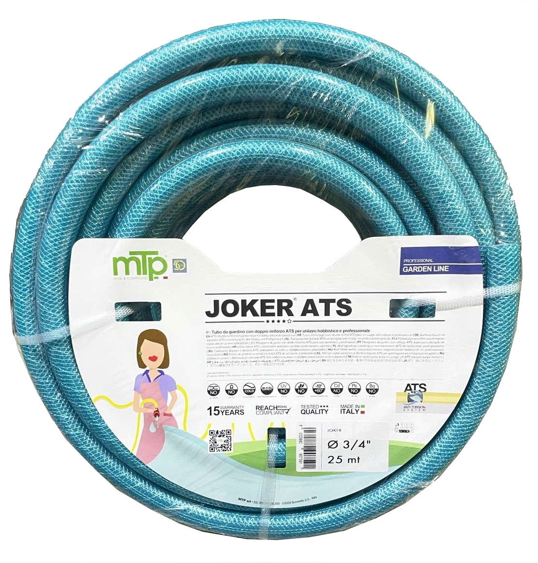 JOKER ATS Locsoló tömlő 3/4"x25m 4 rétegű csavarodásmentes 230 g/m EXZ8SOD0 termék fő termékképe