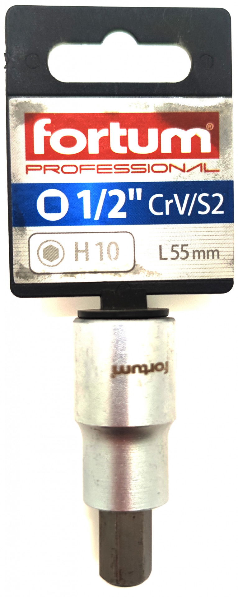 Fortum Fortum bitdugófej, imbusz, 1/2", 61CrV5/S2, 10mm (HX10), 55mm 4700610 termék fő termékképe