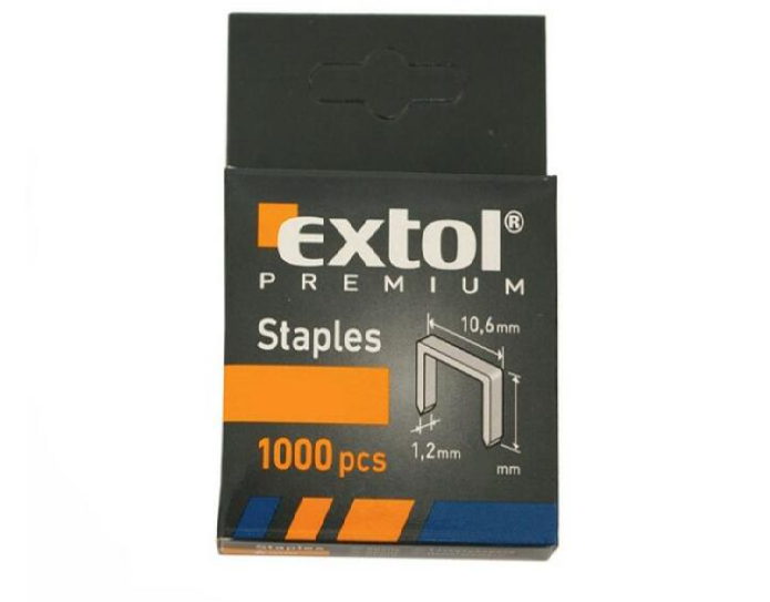 Extol Premium Tűzőgépkapocs 10,6×0,52×1,2mm; 14mm, 1000db/cs termék fő termékképe
