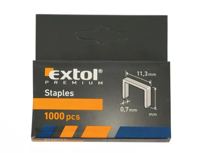 Extol Premium Tűzőgépkapocs 11,3×0,52×0,7; 6mm, 1000db/cs termék fő termékképe