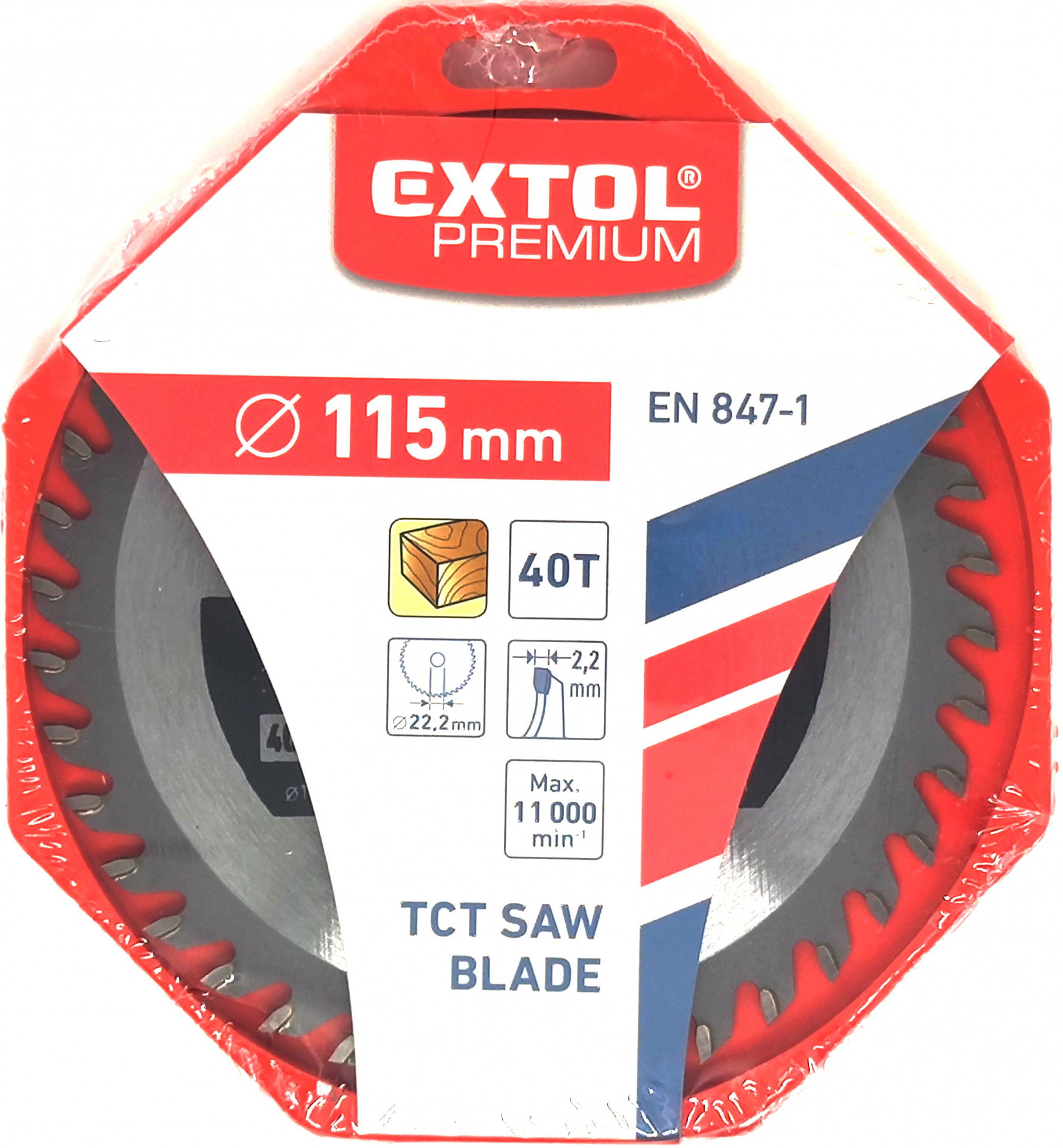 Extol Premium Körfűrészlap, keményfémlapkás, 115 T40 8803203 termék fő termékképe