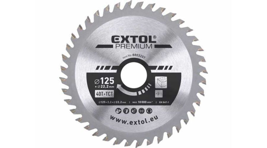 Extol Premium körfűrészlap keményfémlapkás 125 T40 8803207 termék fő termékképe