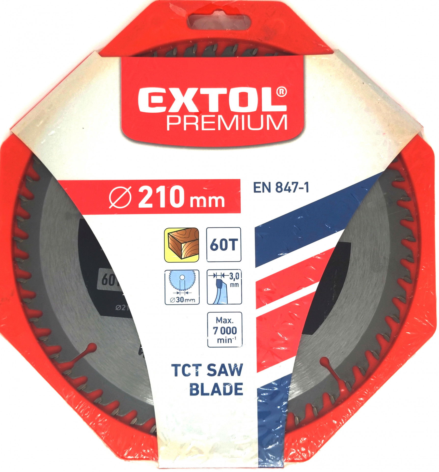 Extol Premium Körfűrészlap, keményfémlapkás, 210×30mm T60; 3,2mm termék fő termékképe