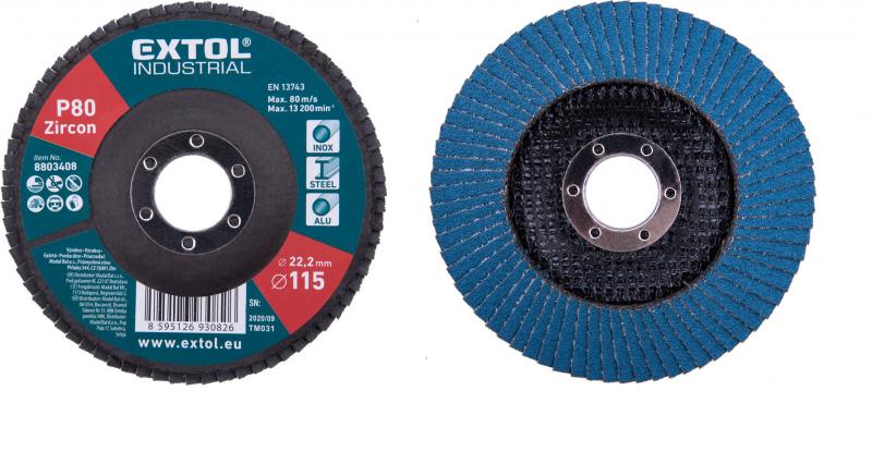 Extol Industrial lamellás csiszoló INOX 115×22mm P120 8803412 termék fő termékképe