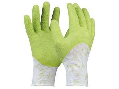 GEBOL Flower Green poliészter kesztyű, latex bevonattal termék fő termékképe