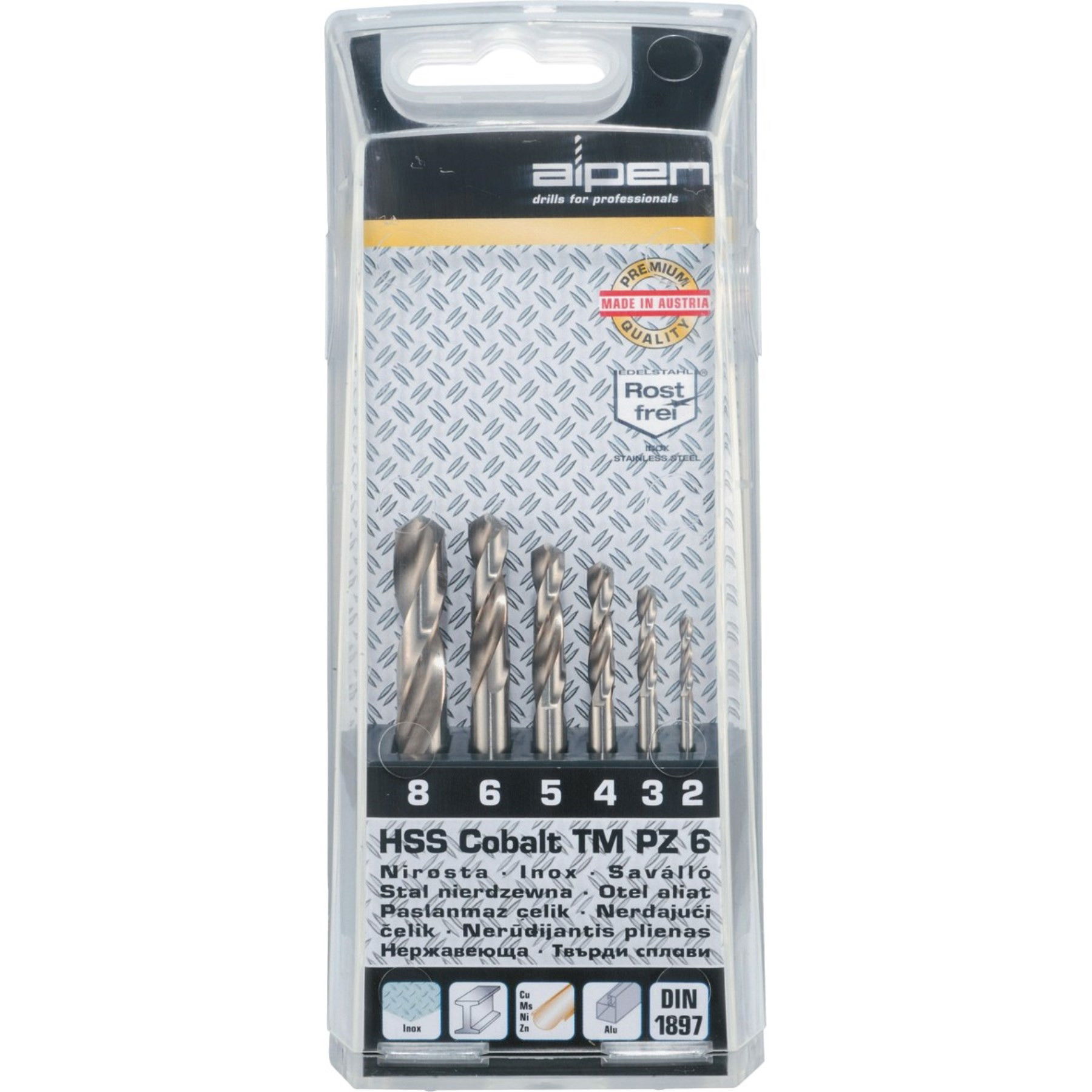 Alpen Csigafúró készlet HSS 6 db/csomag 1082335 termék fő termékképe