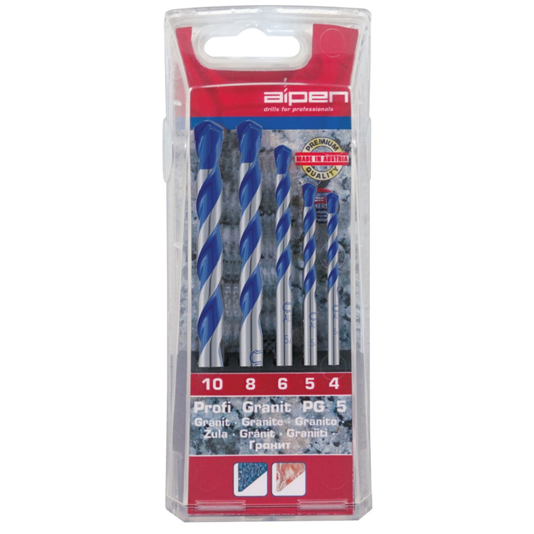 Alpen HM gránitfúró készlet PG 5 5 db. DM 4,0-10,0 mm 1020577 termék fő termékképe