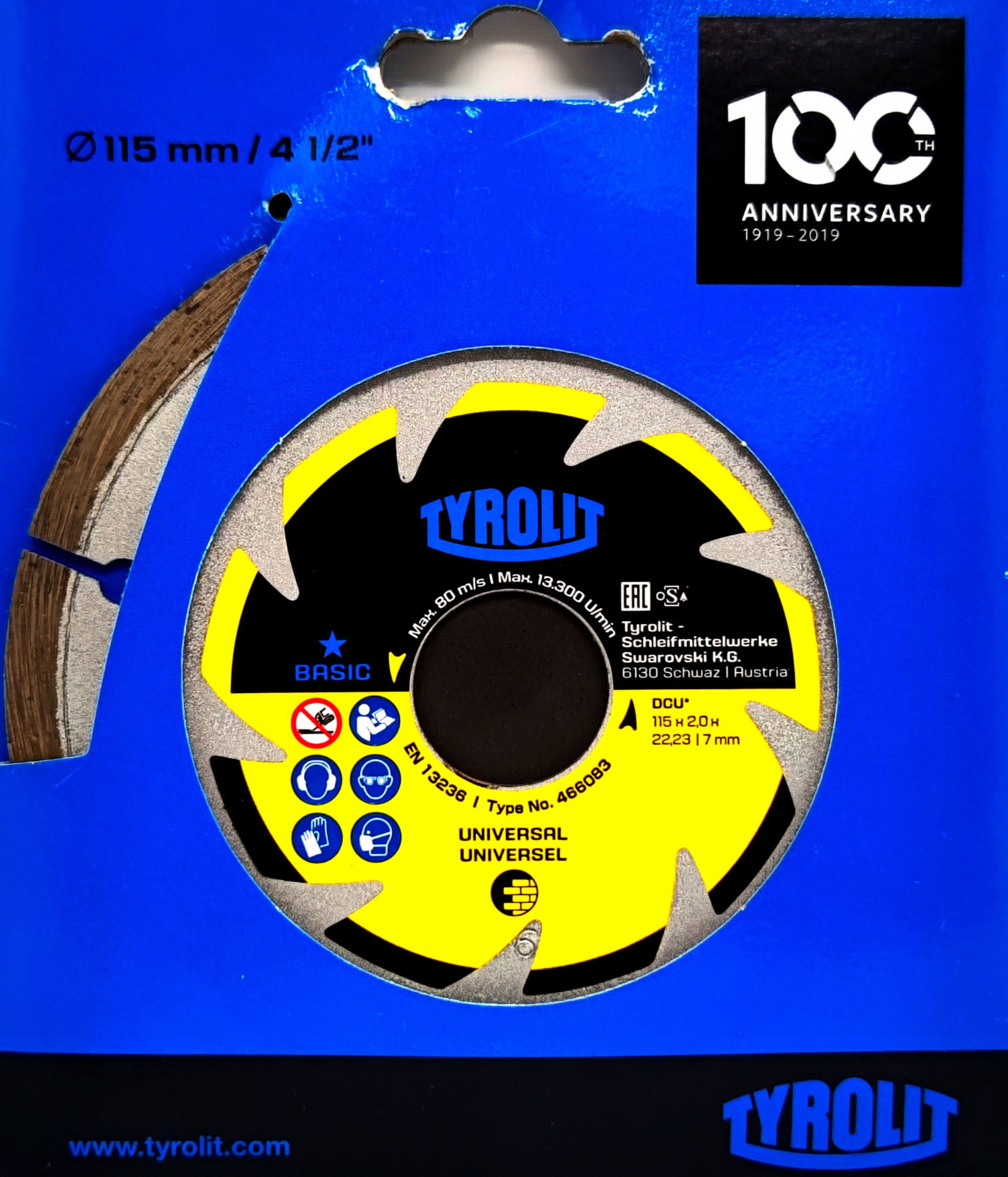 Tyrolit Gyémánt vágókorong Basic C3 DCU 115x2x22,23mm termék fő termékképe