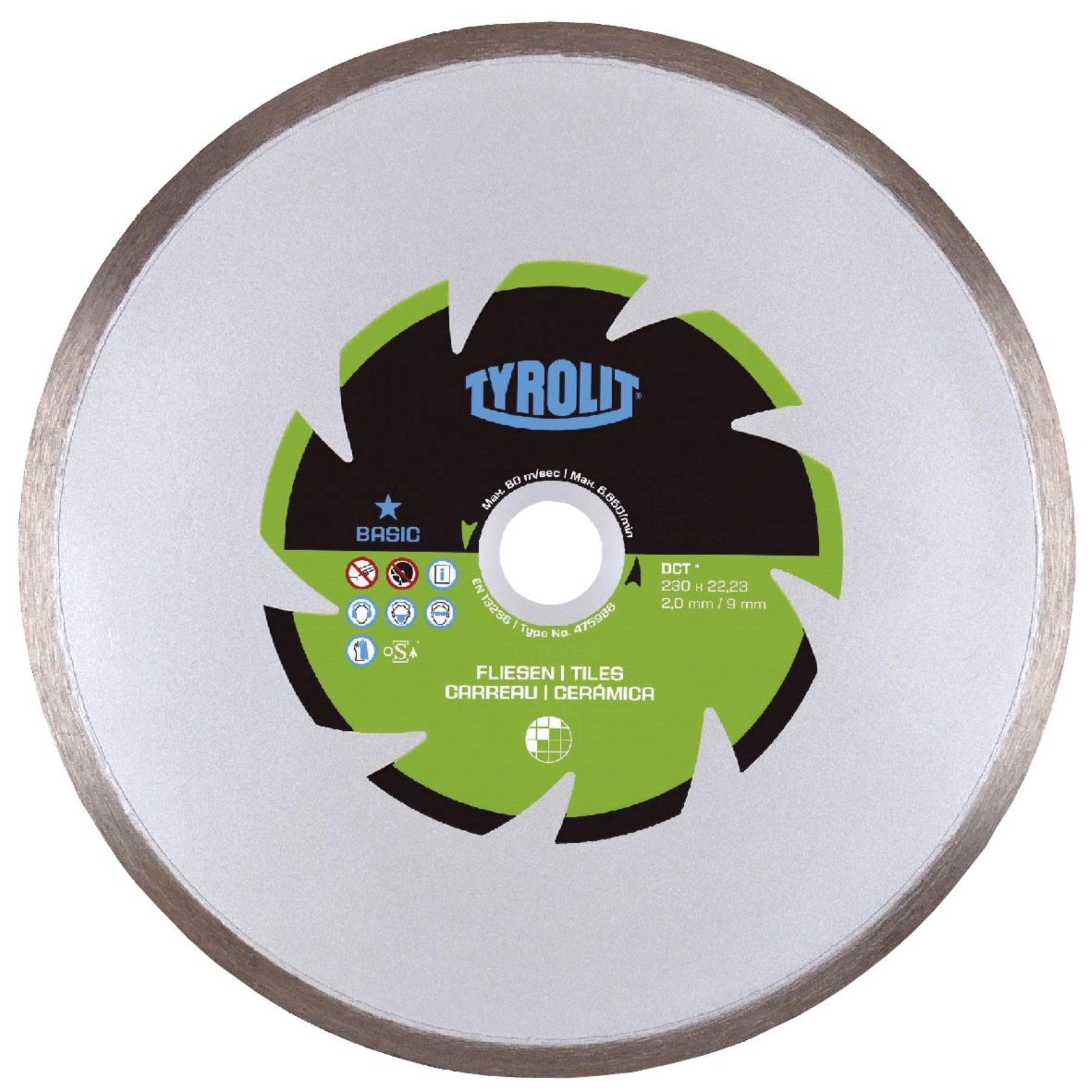 Tyrolit Gyémánt vágótárcsa Basic 1A1R DCT 180x2x22,23mm termék fő termékképe